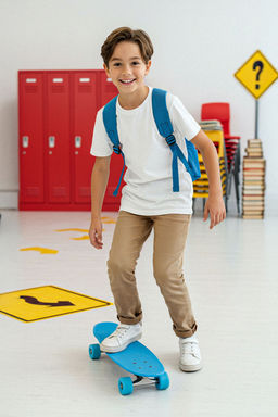 Siyah 100% Pamuk Beli Lastikli Duz/Basic Dokuma Erkek Cocuk Okul Pantolonu TKDAW26PL00002 - Trendyolmilla фото 5