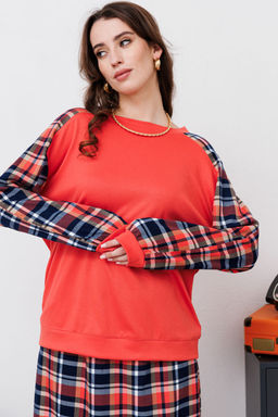 Джемпер NIKVA н455 клетка мульти+коралл