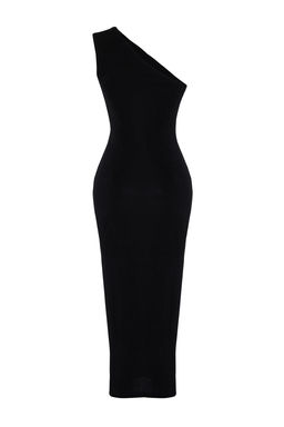 TRENDYOLMILLA Siyah Astarl? Par?lt?l? Simli Orme S?k Abiye Elbise TPRSS24EL00172