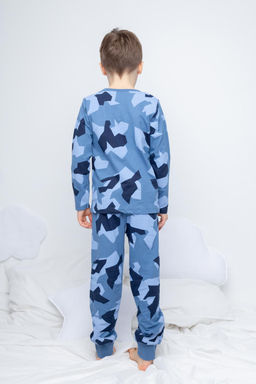 К 1561/24/геометрический камуфляж на синем пижама дет