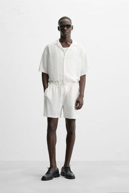 100% LINEN BERMUDA SHORTS