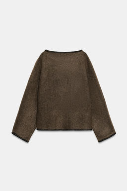 CONTRAST TOPSTITCHED KNIT JUMPER - Zara фото 7