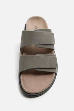 DOUBLE STRAP LEATHER SANDALS - Zara фото 5