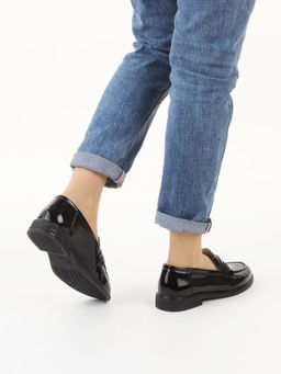 03-DEB17-3 BLACK Лоферы женские (натуральная кожа)