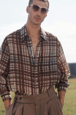 LIMITED EDITION FLOWING CHECK SHIRT - Zara фото 2