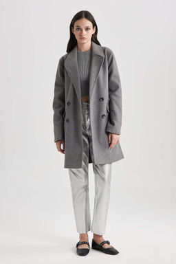 Прямая посадка, обычная форма, нормальная талия, длина до щиколотки, джинсовые брюки с эффектом металлик - Defacto фото 5