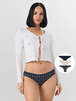 Трусы бразилиана женские в наборе, 3 шт