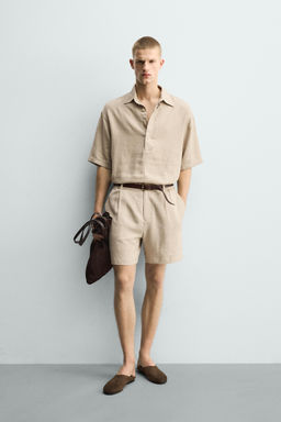BERMUDA RELAXED FIT LINO - VISCOSA / Arena