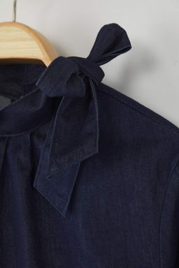 Ozel Koleksiyon Koyu Mavi Yakas? Baglama Detayl? Denim Bluz TWOAW26BZ00089 - Trendyolmilla фото 6