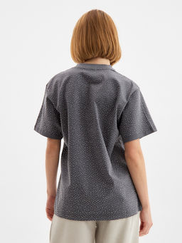 Футболка женская со стразами MIST, серая  фото 4