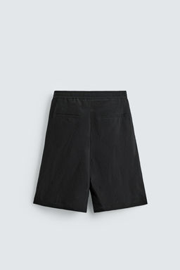 BERMUDA FLUIDA JACQUARD RAYAS / Negro - Zara фото 8