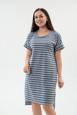 Туника женская из вискозы Полоса серо-черный - Амадэль фото 7