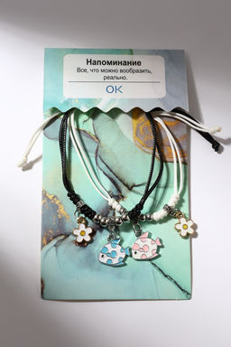 Браслеты парные «Неразлучники. Рыбки с ромашками», d=7 см, набор 2 шт. разноцветные