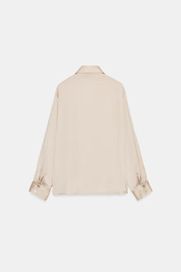 ASYMMETRIC HEM SATIN SHIRT - Zara фото 13