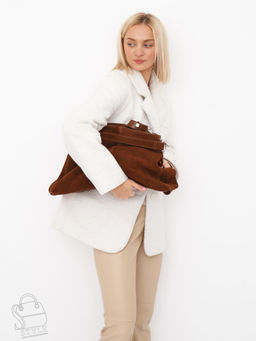 Сумка женская кожаная 6149Q brown Polina&Eiterou