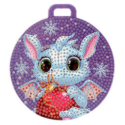 Алмазная мозаика на новый год с частичным заполнением для детей на подвеске «Дракоша», набор для творчества