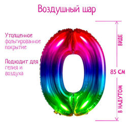 Воздушный шар фольгированный 40" «Цифра 0»