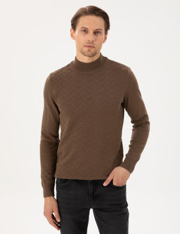 Ye_il Slim Fit Yar_m Bal_k__ Yaka Triko Kazak - Pierre cardin фото 3