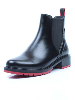 01-CA169-21B100M BLACK Ботинки демисезонные женские (натуральная кожа, байка)