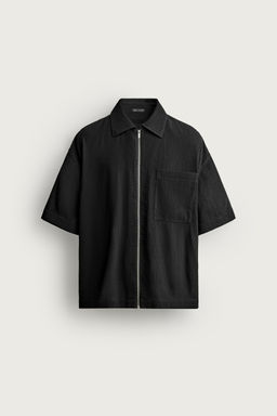 CAMISA RELAXED FIT RELIEVE / Negro - Zara фото 7