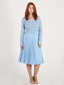 Плиссированная юбка миди с поясом