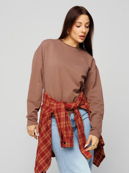 Женский лонгслив из футера 2-х нитки какао ВК-25 (02)