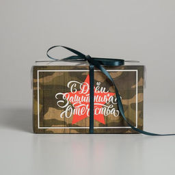 Цена за 5 шт. Коробка для капкейков, кондитерская упаковка, 4 ячейки 23 Февраля, 16?16?10 см