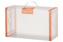 Набор 4 коробок для хранения мужской обуви 35*21*14 см Оранжевая кайма складные, c ручкой.. - Elan gallery фото 6