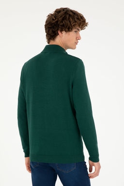 Мужской темно-зеленый базовый свитер - U.s. polo assn фото 19