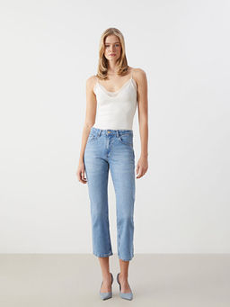 V Yaka Dantel Detayl? Crop Kad?n Bluz