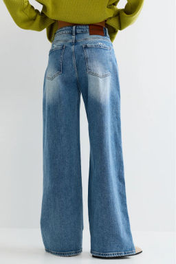 Джинсы-трубы с потертостями Голубой - Erist store фото 5