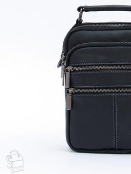 Сумка мужская кожаная 634M black Fuzhiniao в Новосибирске