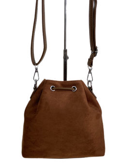 Женская сумка из искусственной замши, цвет шоколадно-рыжий - Greta фото 2