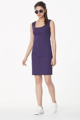 Платье элегантное хлопковое фиолетовое