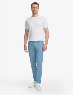 Koyu Mavi Slim Fit Keten Kar___ml_ Kanvas Pantolon