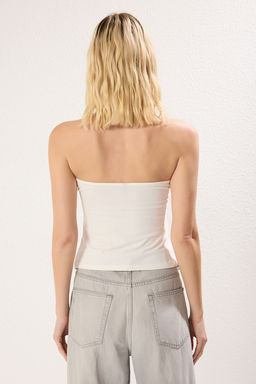 Trendyolmilla Siyah Boyundan Baglamal? Fitted/Vucuda Oturan Orme Bluz TWOSS25BZ00019 фото 6