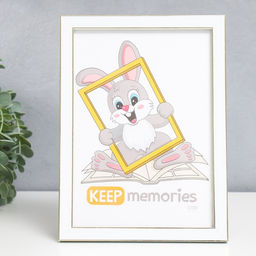 Фоторамка для фото 15×21 см Keep memories «Акварель», пластик, белый, (стекло)