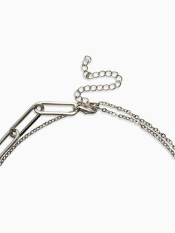 Кулон-цепь 2 яруса "Вишня", цвет бордовый в серебре 40+50+удл