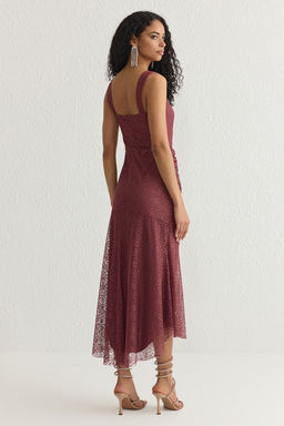 Gul Kurusu Vucudu Saran Buzgulu Astarl? Dantel Orme S?k Abiye Gece Mezuniyet Elbisesi TPRSS25EL00048 - Trendyolmilla фото 5