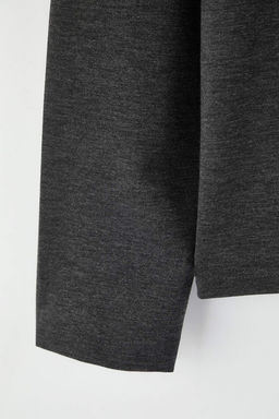 Antrasit Melanj Regular/Normal Kesim Polo Yaka Fermuarl? Kal?n Sweatshirt TMNAW26SW00007 - Trendyolmilla фото 7