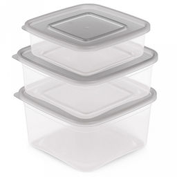 Контейнер для продуктов пластмассовый, набор 3 шт: 1л, 0,4л, 0,7л, подходит для СВЧ (Россия) - Домашняя мода фото 2