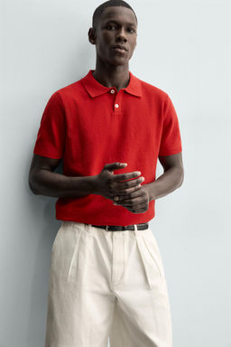 POLO PUNTO REGULAR FIT ESTRUCTURA / Rojo - Zara фото 6