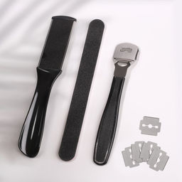 Набор для педикюра, 4 предмета, на блистере, чёрный