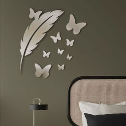 Зеркало настенное "Нежный", 9 элементов, р-р от 30 х 7,5 см до 2 х 2,3  см