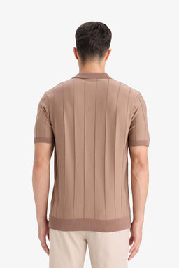 Standart Fit Polo Yaka Yar_m Fermuarl_ Triko K_sa Kollu Ti__rt - Defacto фото 6