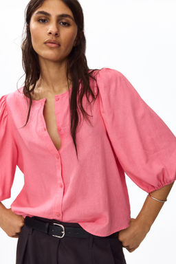 Blusa en mezcla de lino - H&m фото 3