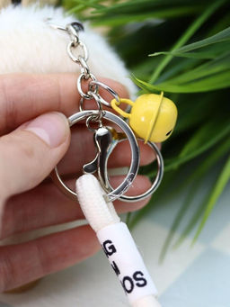 Плюшевое раскладное зеркало брелок "Capybara", белое (7*7 см)