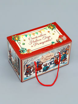 Цена за 2 шт. Подарочная новогодняя коробка Счастливые деньки , Посылка 20?12?12 см - Simaland фото 4