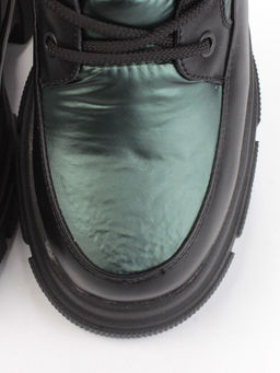 02-FAR137-3Z GREEN/BLACK Дутики женские (искусственная кожа, плащевая ткань, шерсть) - Фабричный китай фото 12