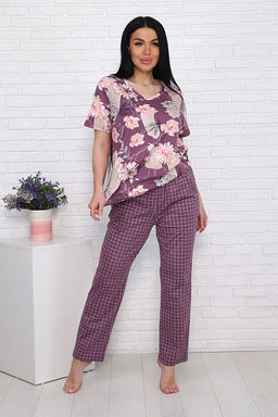 Костюм с брюками (00991, бордовый) - Плиона фото 5